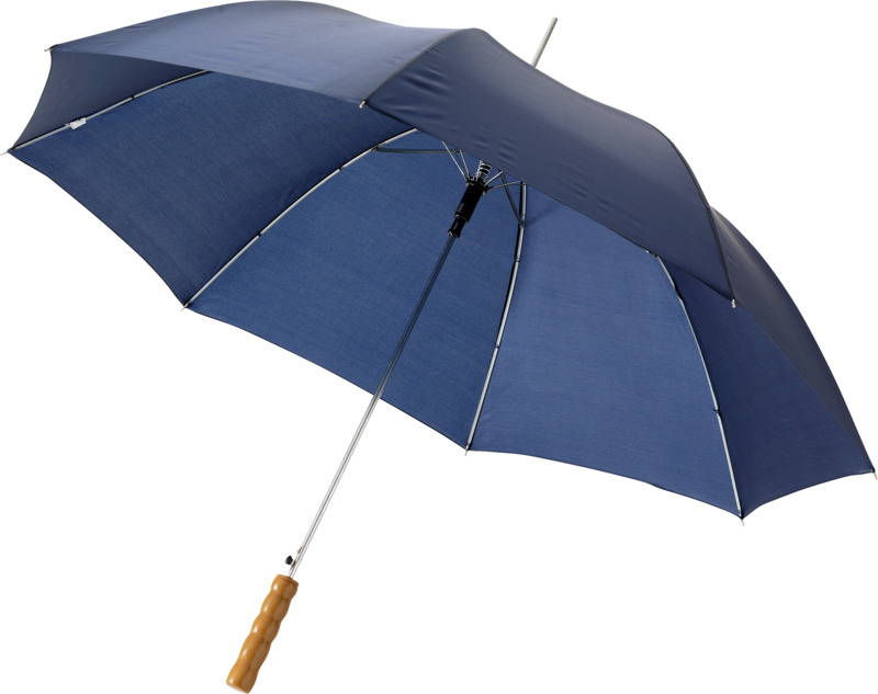 Tryck på Automatiskt paraply med Trähandtag 23" — Marinblå