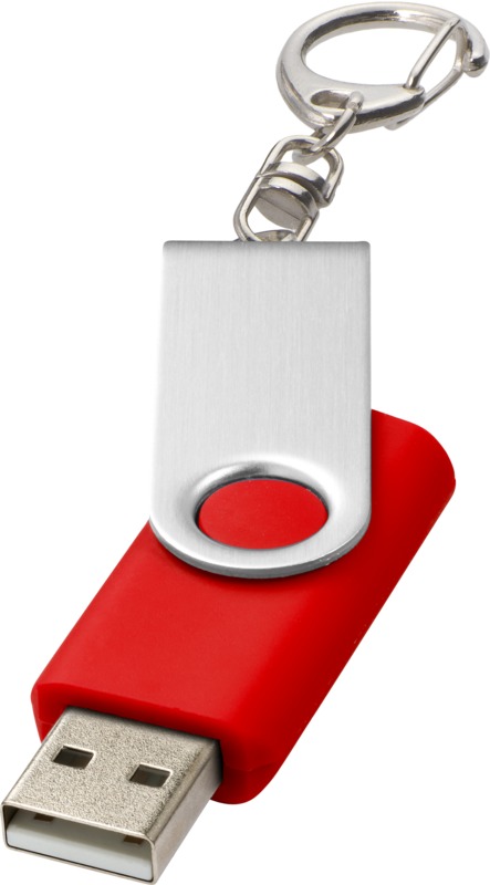 Tryck på USB-minne med Nyckelring — Ljusröd