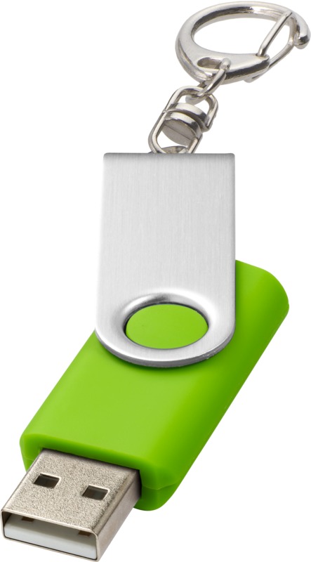 Tryck på USB-minne med Nyckelring — Limegrön