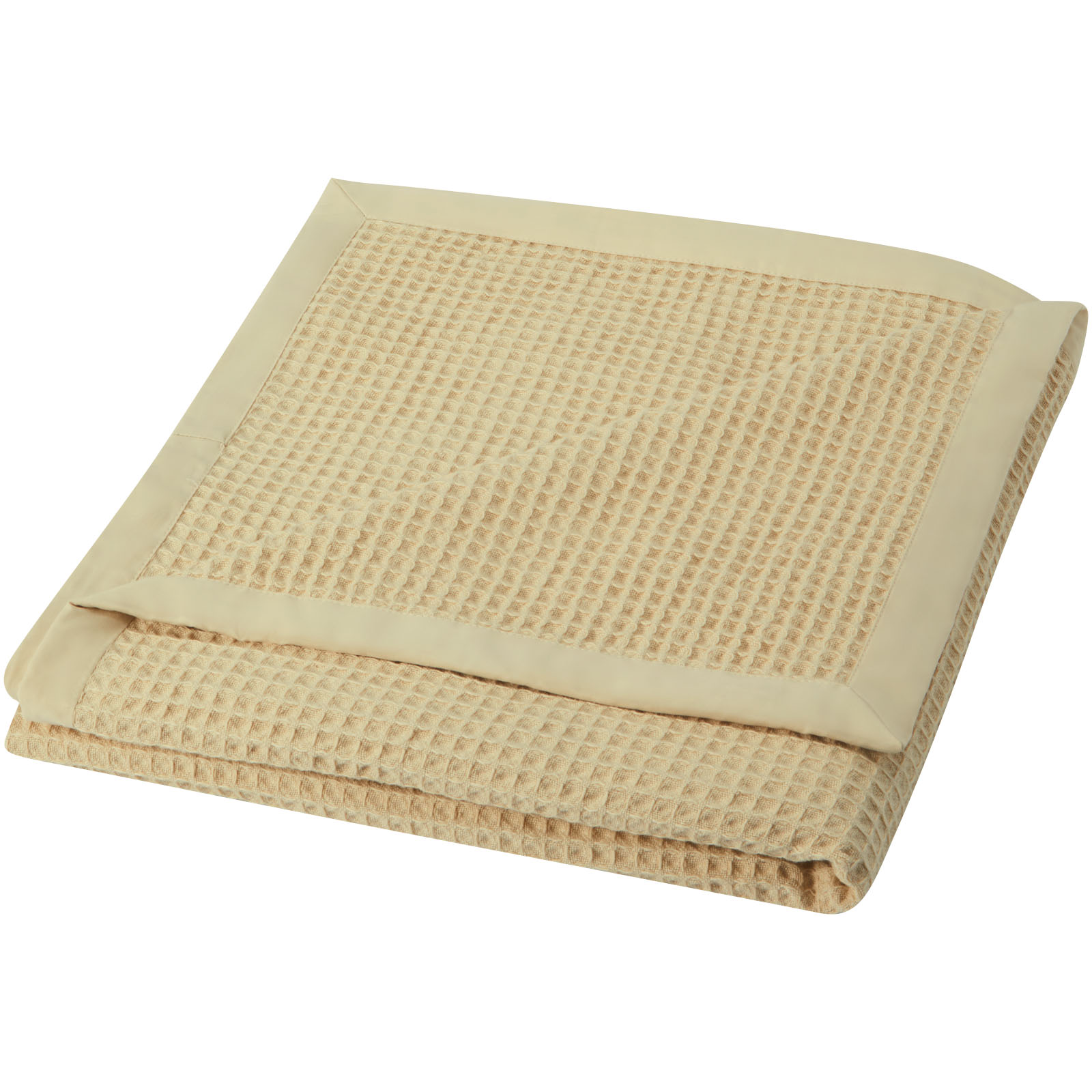 Tryck på Våffelmönstrad Bomullsfilt 150x140cm — Beige
