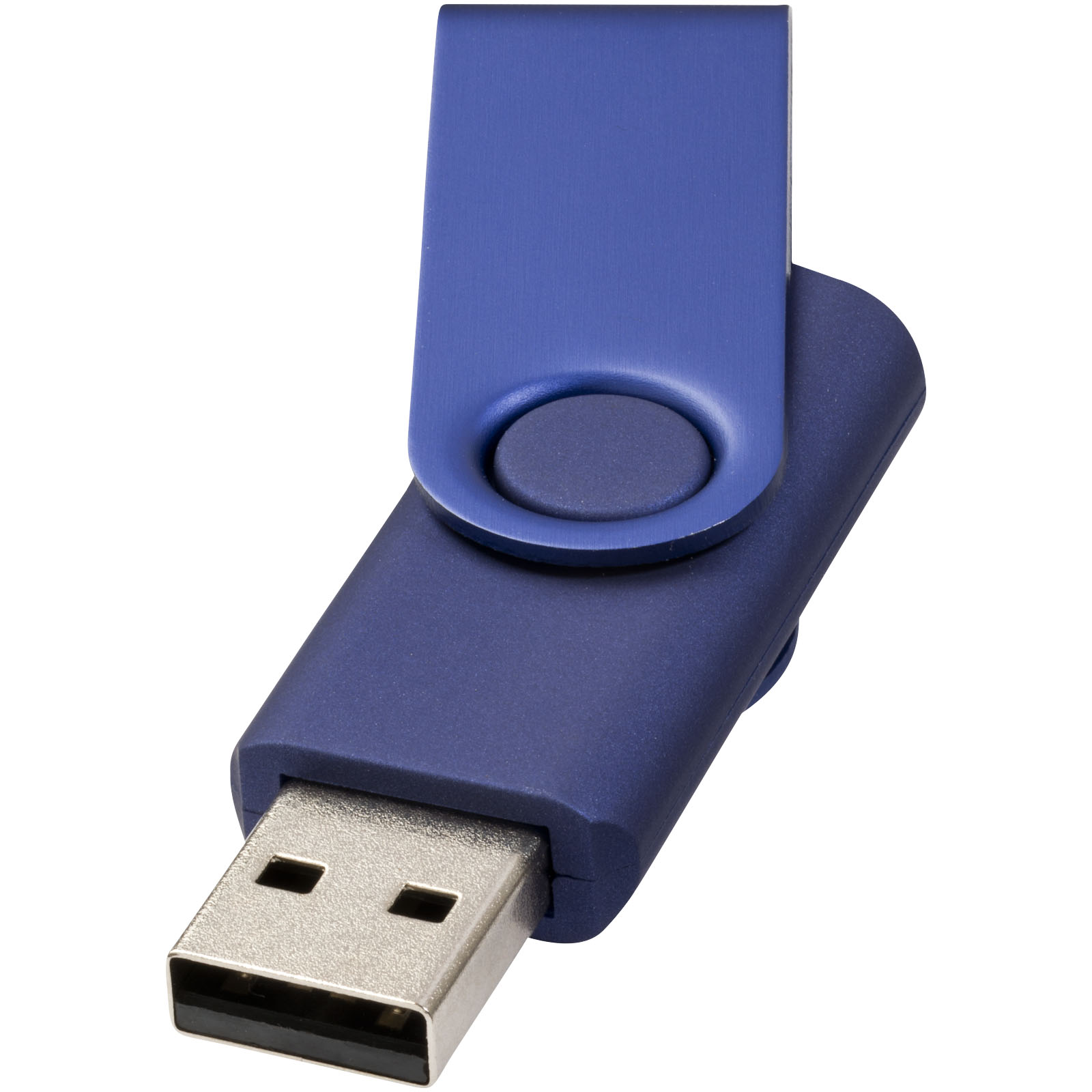 Tryck på Roterbart USB-minne 4GB i Metall — Marinblå