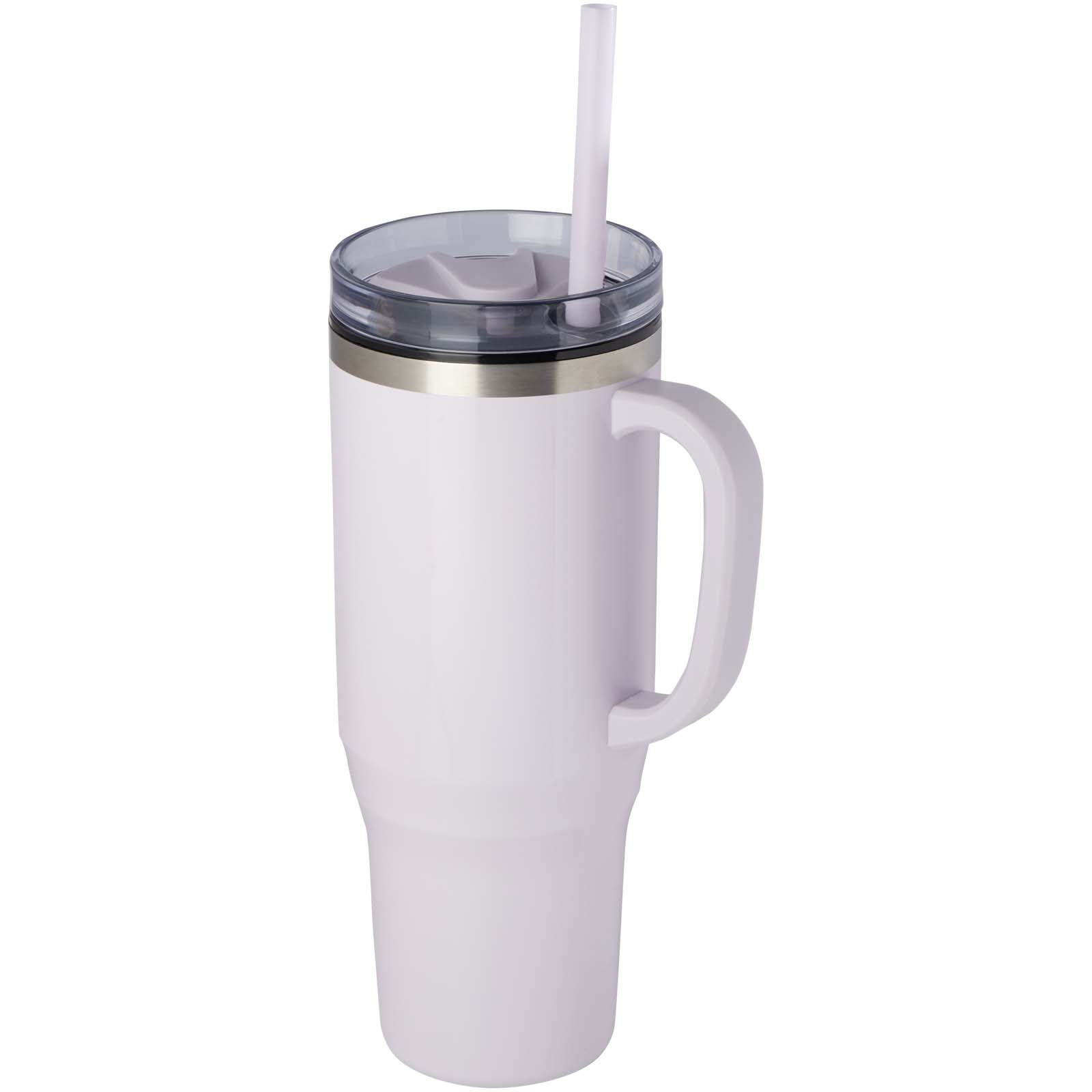 Tryck på Isolerad Mugg 1200ml med Sugrör av Återvunnet Material — Lila