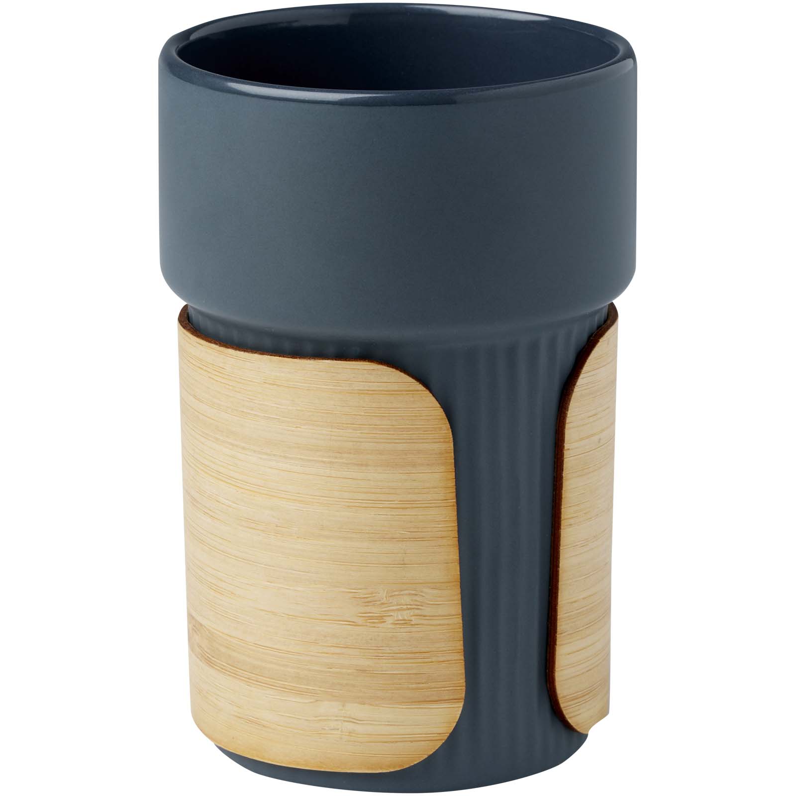 Tryck på Keramisk Mugg 340ml med Bambugrepp — Hale Blue