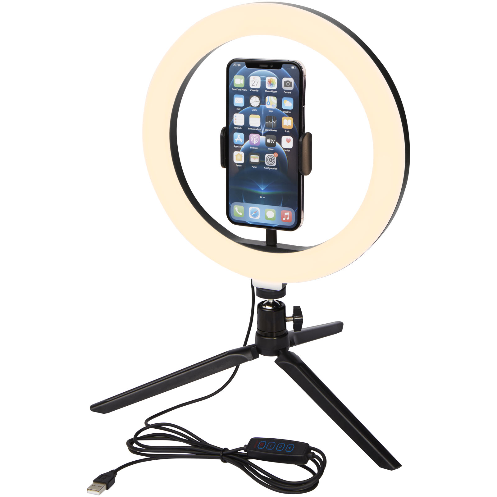 Bild av LED Ringlampa med Stativ och Telefonhållare