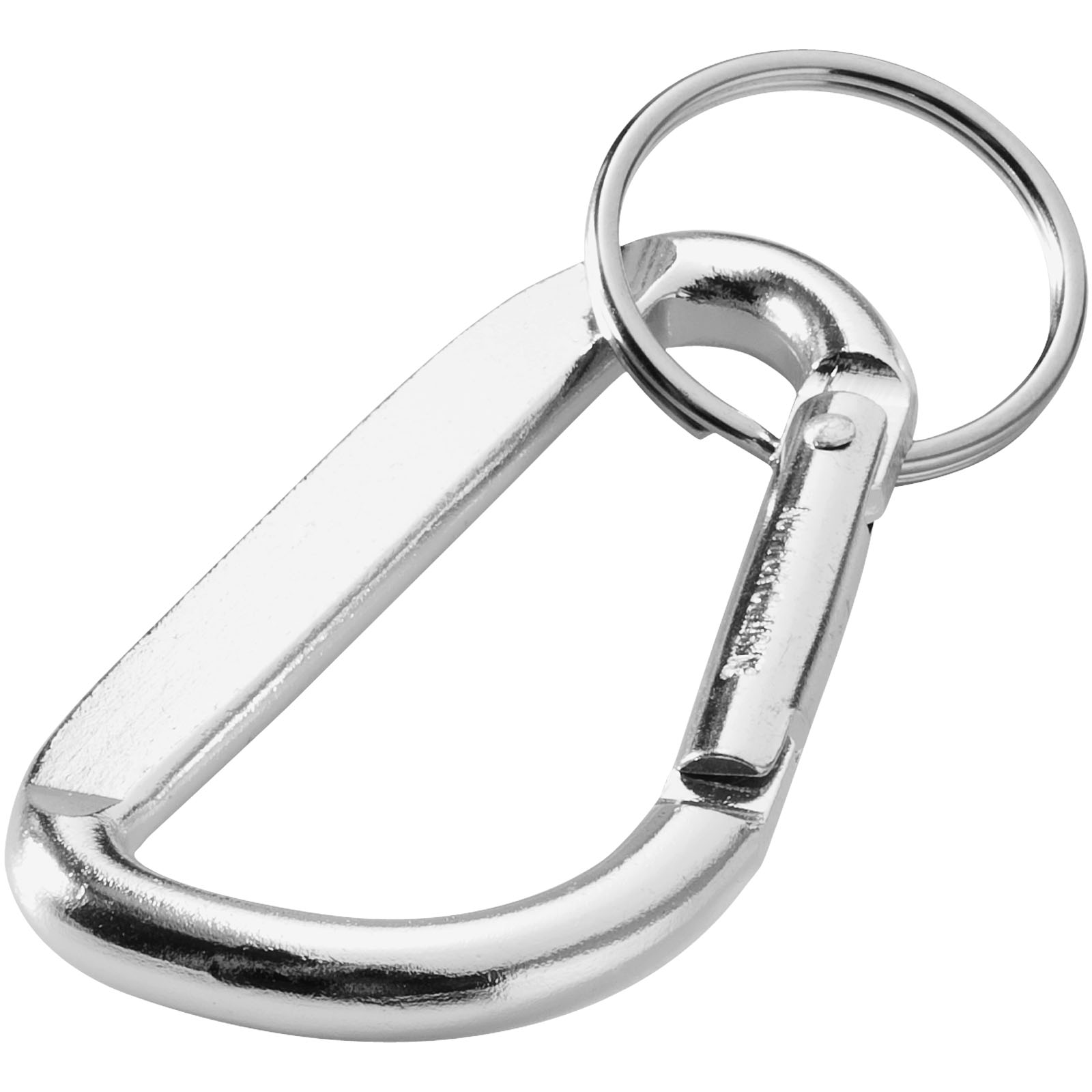 Tryck på Karbinhake med Nyckelring av Aluminium — Silver