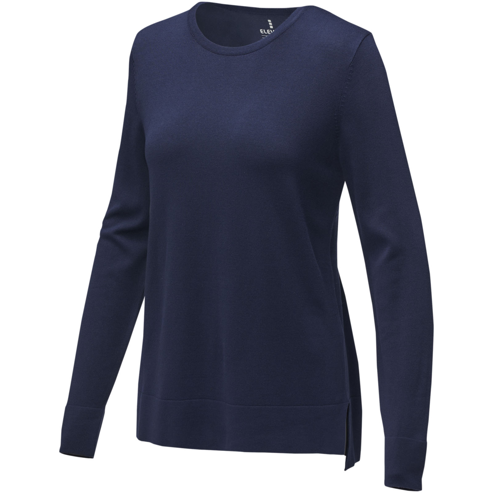 Tryck på Rundhalsad Dampullover — Marinblå