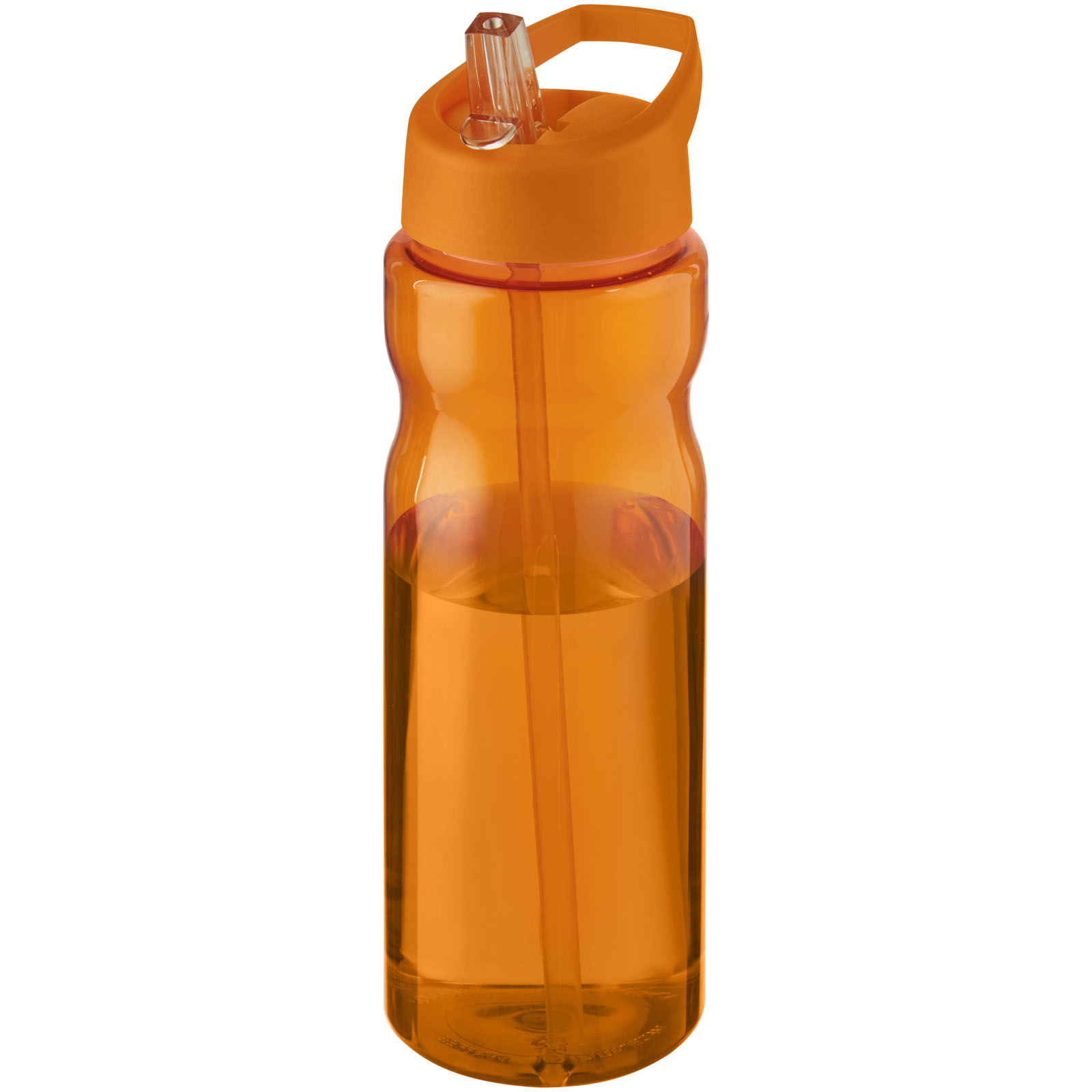 Tryck på Ergonomisk Sportflaska med Drickpip 650ml — Orange/Orange