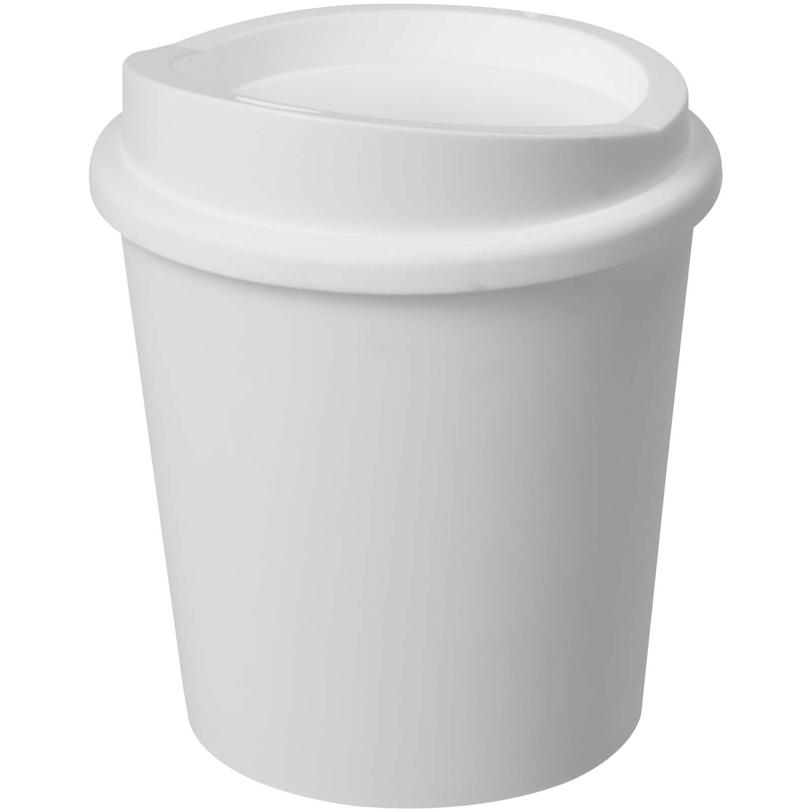 Tryck på Mugg 200ml med Spillsäkert Lock — Vit