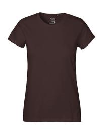 Tryck på T-shirt Organic Classic Dam — Brown