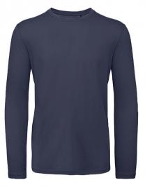 Tryck på Långärmad T-shirt Organic Herr — Navy Blue