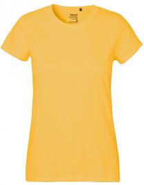 Tryck på T-shirt Organic Classic Dam — Yellow