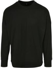 Tryck på Oversize Långärmad T-shirt — Black