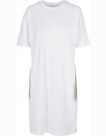 Tryck på Oversize Eco Tee Dress — White