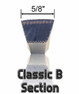 V Belt B360 / 5L3630 - Interchangeable with Optibelt B360 - Outside Length: 363 X 5/8 Width