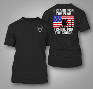 I Stand for the Flag, I Kneel for the Cross Patriotic Christian Black T-shirt I Stand for the Flag, I Kneel for the Cross Patriotic Christian Black T-shirt