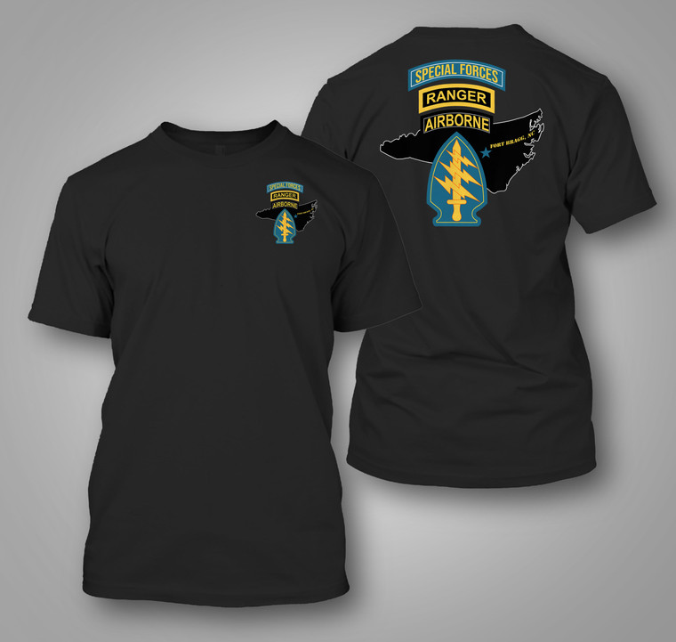 North Carolina Special Forces Ranger Airborne Black T-shirt