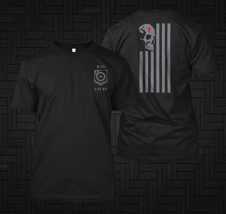 1st Battalion 41st Infantry Regiment Black T-shirt
