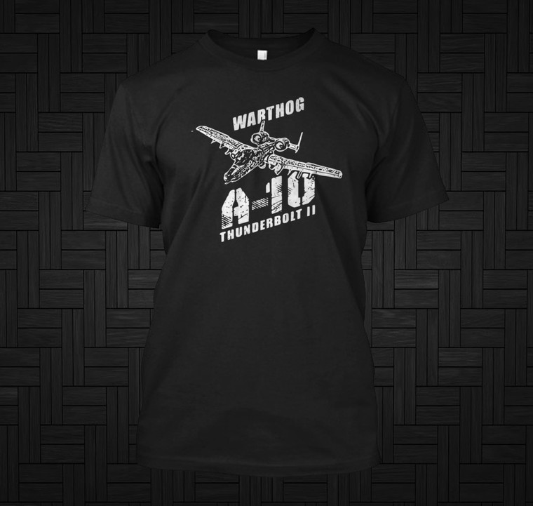 A-10 Thunderbolt II Warthog Military Plane Black T-shirt