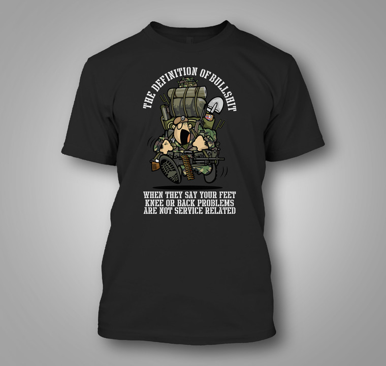 The Definition of Bullshit Military Humor Black T-shirt