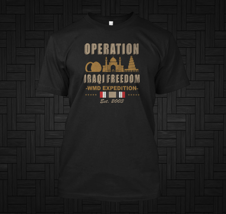 Operation Iraqi Freedom WMD Expedition Black T-shirt