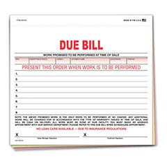 Due Bill Forms for Car Dealership