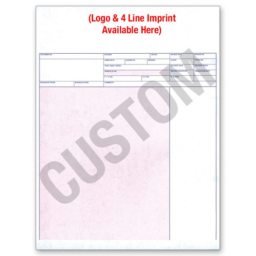 Custom Imprinted Laser Service Invoice - LZR-SI-11