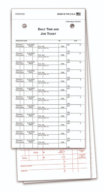 Job Time Tickets DSA-126-PSN