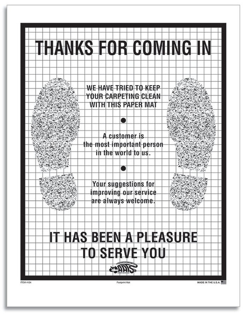 Footprint Paper Floor Mat - Coated-Back