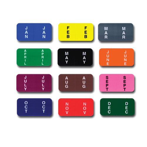 File Right Color Code Labels - Months Full Set - Ringbook