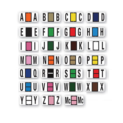 File Right Color Code Labels - Alphabet Full Set-Ringbook