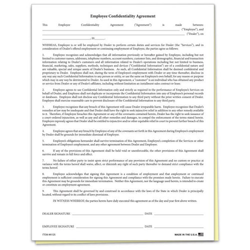 Employee Confidentiality Agreement