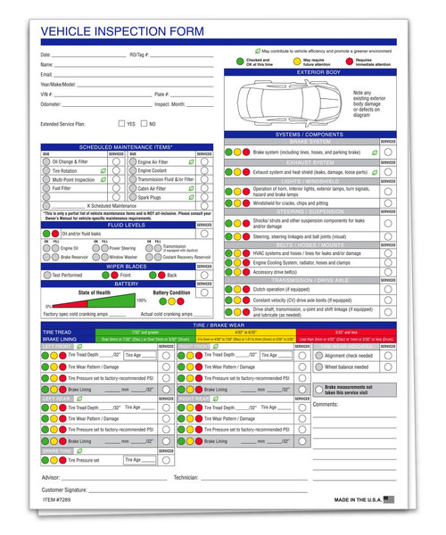 Generic Vehicle Inspection Forms