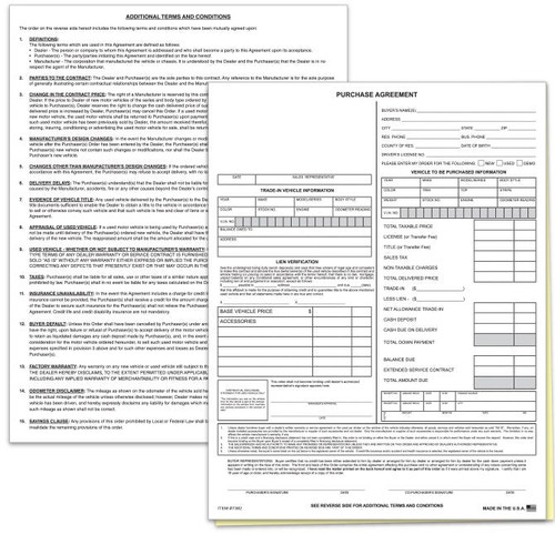 Car Dealer Purchase Agreement Form