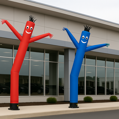 Red and Blue Plain Air Dancers - Wacky Wavy Arm Guys