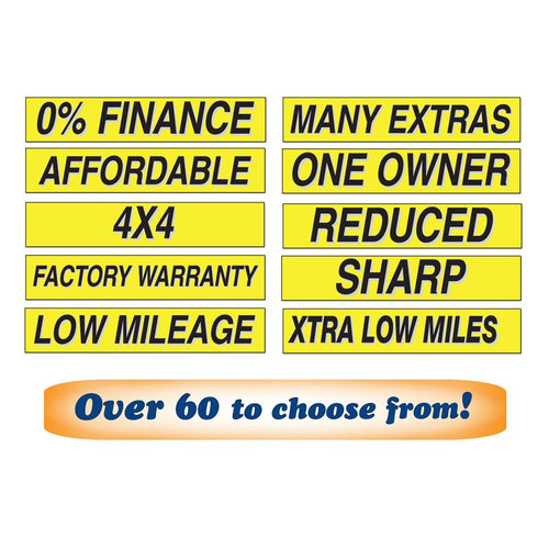 15" Yellow & Black Window Slogans