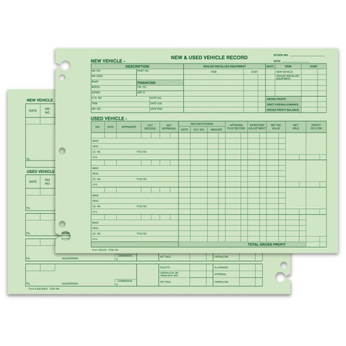 Vehicle Inventory Record - GM-532