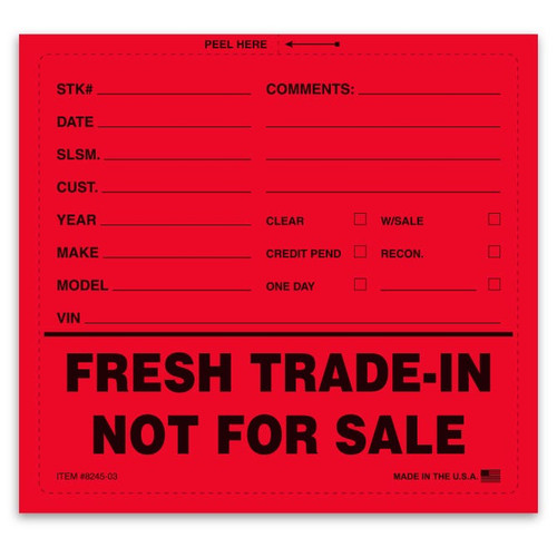Fresh Trade-In Not For Sale Sticker