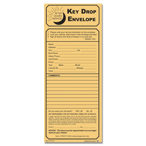 Key Drop Envelope