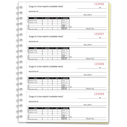 Custom Imprinted 2-Part Cash Receipt Book