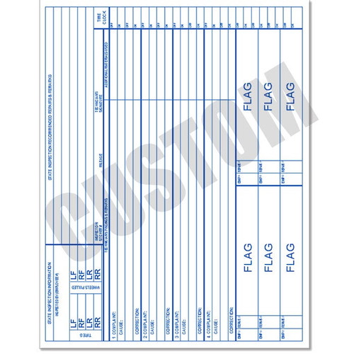 Autosoft Hard Copy Service Order Back Only CUSTOM DESIGN
