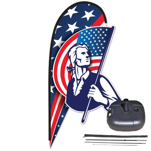 12ft Message 3D Teardrop Flag Kit w/Water Base