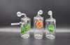 5" GLASS OIL BURNER 3pc WATERPIPE USA with STICKER DECAL (19449) | ASSORTED STICKER (MSRP $9.00)