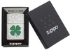 ZIPPO LIGHTER - CLOVER HIGH POLISH CHROME DESIGN - 24699 (MSPR $35.95)