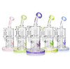 ALEAF GLASS - 10" BENT NECT TWIN PERC GLASS WATERPIPE - AL2130 (35625) | ASSORTED COLORS (MSRP $120.00)