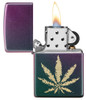 ZIPPO LIGHTER - IRIDESCENT MARIJUANA LEAF - 49185 (MSPR: $28.95)