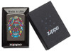 ZIPPO LIGHTER - MUSHROOM SKULL DESIGN BLACK ICE - 49135 (MSPR: $36.95)