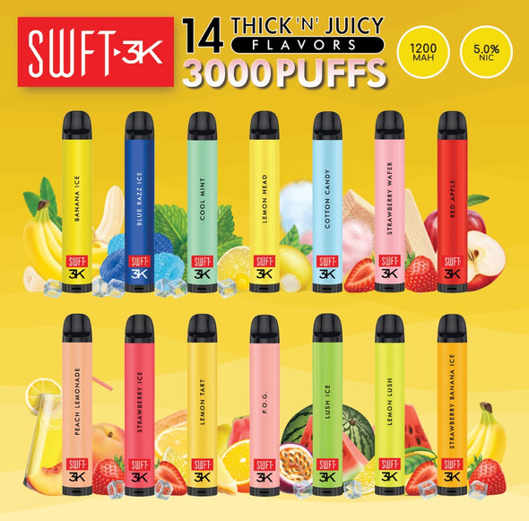 SWFT 3K 7.5ML 3000 PUFFS DISPOSABLE | DISPLAY OF 10 (MSRP $18.00each)