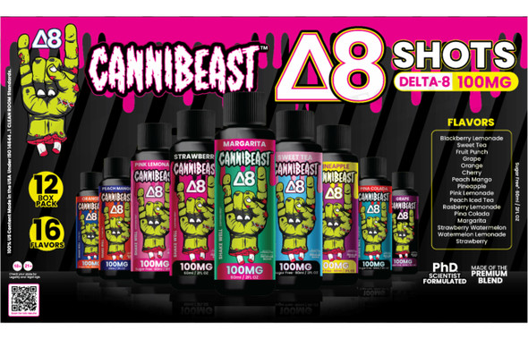 CANNIBEAST DELTA 8 SHOT 100MG - 2oz | SINGLE BOTTLE (MSRP $6.99)