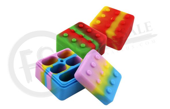 5-CHAMBERED BRICK SILICONE CONTAINERS 26ml 34ml - ASSORTED COLORS | SINGLE (MSRP $6.50)