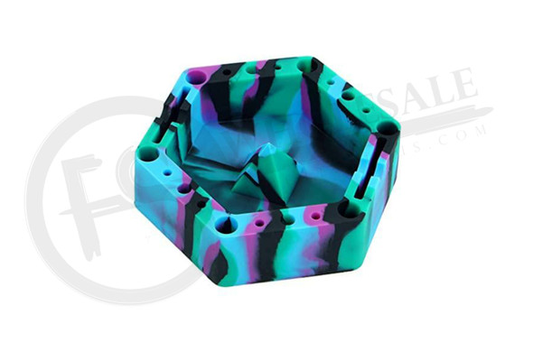 HEXAGON SILICONE ASHTRAY - ASSORTED COLORS | SINGLE (MSRP $12)